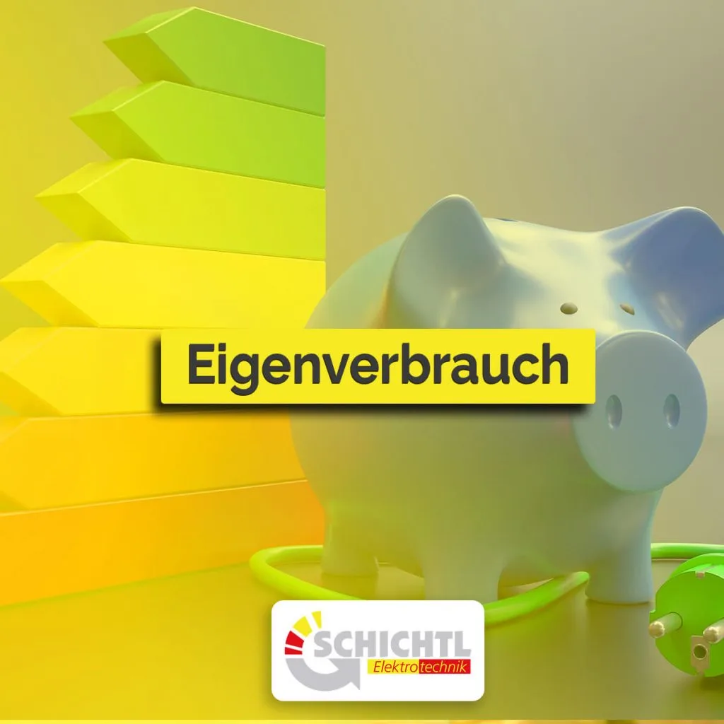 Eigenverbrauch: Sparschwein neben einer Energieeffizienz-Skala
